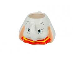 Disney - Tazza in ceramica 3D, 320 ml, motivo: testa di dumbo, colore: nero