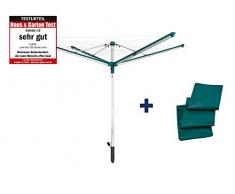 Leifheit 82007 Stendibiancheria a Ombrello Linomatic 500 Deluxe Cover, Argento, 17 x 15,5 x 225cm