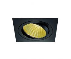 SLV LED soffitto faretto incasso Tria DL Set New, quadrato, lampadina, 2700 K, 30 Grad, con driver, clip piume, Nero 114280