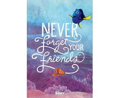 Findet Dorie - Finding Dory - Never Forget Your Friends - Disney Zeichentrick Animation Film Movie Kino Poster Druck 61x91,5