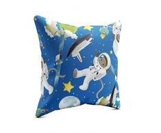 Picanova - Cuscino Decorativo in Raso, Multicolore, 40 x 40 cm