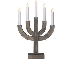 Star - Candelabro da finestra in legno, colore: Bianco/Marrone