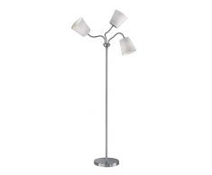 Reality Leuchten R40153001 - Lampada a stelo Windu, in metallo nichelato opaco e paralume grigio 1 x E27