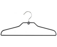 COMPACTOR Set di 3 Grucce antiscivolo per Vestiti, Con barra orizzontale per pantaloni, Grigio, Metallo e PVC, 0.5 x 40.3 x H. 17.7 cm, RAN7133