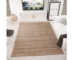 Vimoda viva6824 moderno pelo corto Tappeto screziato, certificazione Ökotex, colori reale, facile da pulire, marrone, 80 x 150 cm