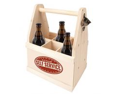 Contento 866654Â Birra Piatto con apribottiglie, Legno, Naturale, 26Â x 17Â x 34Â cm