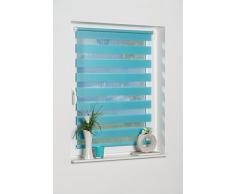 K-home Klemmfix, Tenda a rullo Madrid, Fissaggio a Clip Senza Viti, Blu, 110 x 150 cm