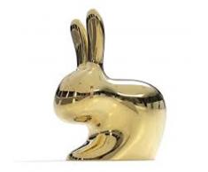 Qeeboo Rabbit Sedia, Polietilene, Oro, 68.8x39.5x80 cm
