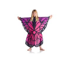 Kanguru Butterfly Kids Coperta, Poliestere, Rosa, Blu, Nero, 80x90 cm