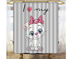 Amapark Tenda da Doccia in Tessuto per Bambine, Poliestere, Color 7, 72 x 92 Inches