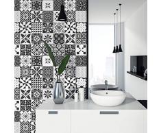 Adesivi Piastrelle Adesive - Adesivo Piastrelle di Cemento - Decorazione Murale Adesivi Piastrelle per Bagno e Cucina - Piastrelle di Cemento Adesivo da Parete - 15 x 15 cm - 9 Pezzi