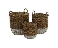 Premier Set di 2 Ceste, Kubu Rattan, Multicolore