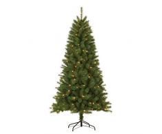 Black Box Trees 379107-01 Albero di Natale artificiale Luna illuminato, altezza 215 cm, diametro 114 cm, 200 luci LED, 710 rami, PVC rigido e morbido ago