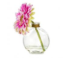 EUROCINSA Eurocinesa RIF.60180C21 Ringello Gerbera Daysi Rosa-Verde, Scatola da 4 Pezzi, plastica, Vetro, 12 x 18 cm