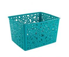 InterDesign Blumz Cestino Domestico per Cucina, Bagno Ufficio, Garage - 25,4 x 9,46 x 14,22 cm, Verdone