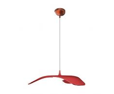 Homemania Lampada a Sospensione Tetto Lampadario, da Soffitto, Rosso in Metallo, 34 x 34 x 120 cm, 1 x LED, 10W, 1050LM, 4200K, Luce Bianca Naturale