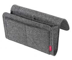moses. Libri_x - Supporto per Libri in Feltro, da Appendere al Letto, al Divano o allo Schienale, Tinta Unita, Colore: Grigio