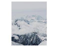 Komar - Quadro da Parete Mountains Clouds, per Soggiorno, Camera da Letto, Decorazione, Stampa Artistica, Disponibile in 3 Misure, Nero, Bianco, Grigio, P126A-40x50