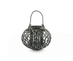 Villa dEste Home Tivoli Lanterna, Rattan, Nero, Taglia Unica