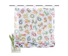 Home fashion Voile Tenda con Passanti Stampa Digitale Sybil, Poliestere, 140Â x 120Â cm