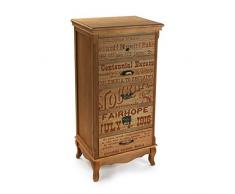 Versa Riano Cassettiera con Cassetti, Legno, Marrone, 49 x 36 x 102 cm