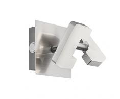 WOFI a + LED faretto da parete in 5,2 W integrato 100 x 120 x 100 cm, nichel opaco 4026,01,64,5000