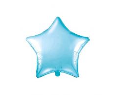 PartyDeco Palloncino Mylar Foil a Forma di Stella Azzurro Metallizzato Ã 48 cm