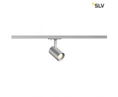 1-fasi SLV faretti Debasto, 8 W, LED COB, 3000 K, 30 LAUREA, con adattatore, argento 143574