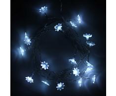 WeRChristmas - Luci per albero di Natale, con 20 LED a forma di fiore, colore: bianco
