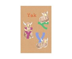 Komar Quadro da Parete ABC Animal Y, Poster, Immagine, Soggiorno, Camera da Letto, Decorazione, Stampa Senza Cornice Disponibile in Tre Misure, Multicolore, P036Y-50x70