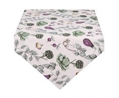 Clayre & Eef TKG65 - Runner da Tavolo, 100% Cotone, 50 x 160 cm, Verde