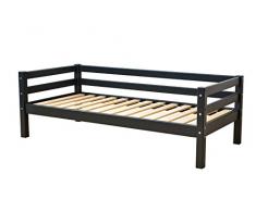 Hoppekids 36-1002-36-07M - Lettino per Bambini e Ragazzi, in Legno di Pino Massiccio, 4 Colori, Superficie 70 x 160 cm, 168 x 78 x 56 cm