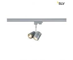 SLV, Faretto doppio per illuminazione su binario, incl. adattatore tripolare, GU10