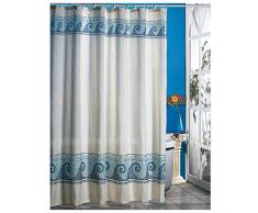 MSV Waves Tenda da Doccia in Poliestere, Argento, 200Â x 180Â cm