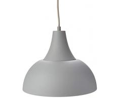 Lighting Collection - Lampadario a sospensione moderno in stile industriale, 1 lampada, con interno bianco lucido, colore: Grigio sabbia