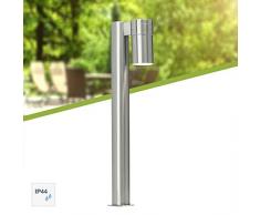 Brilliant Hanni - Lampada a stelo a LED per esterni, 50 cm, resistente agli spruzzi, in acciaio INOX, 250 lumen, 1 lampadina LED GU10 da 3 W inclusa