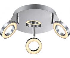Globo - Lampada da soffitto cromata, per 3 LED da 5 W