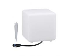 Paulmann 9418 Esterno Illuminazione Giardino Terrazzo Lampada, Plastica, Integrato, 24Â W, Bianco, 20 x 20 x 20Â cm Integriert, 3 W, 20 x 20 x 20 cm