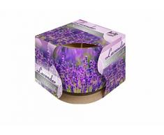 Viscio Trading 174704 Candela Profumata, Cera/Vetro, Viola, 8x8x7.5 cm