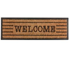 Esschert Design rb176 Stufe Zerbino gomma/Cocco Welcome Zerbino, Fibra di Cocco, gomma, Nero, Marrone, 75 x 25 x 2.4 cm