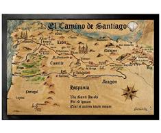 1art1 Cammino di Santiago di Compostela - El Camino De Santiago Anno 1445, Jon Mellenthin Zerbino (60 x 40cm)