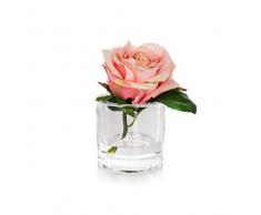 EUROCINSA Eurocinesa RIF.87667C21 - Anello da 1 Rosa Colorata, Scatola da 4 Pezzi, plastica, Vetro, 11 x 14 cm