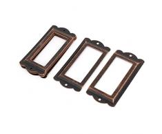 sourcing map Ufficio Archivio cassetto Porta etichette telai Tono rame 85mm x 42mm 8pz