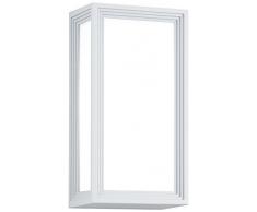 Trio Leuchten Trio 228060101 Lampada da Parete a LED, da Esterno, in Alluminio Pressofuso, Paralume in Acrilico Bianco E27, 6 W