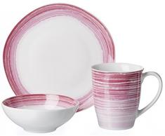 Ritzenhoff & Breker Brunch e Set da Colazione Sunrise, 3Â Pezzi, Porcellana Colazione Service, Pink, 29Â x 19Â x 24Â cm, 3Â unitÃ 