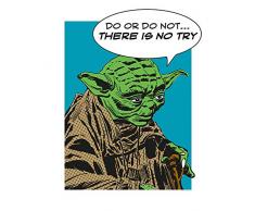 Komar Quadro da Parete Star Wars Classic Comic Quote Yoda per cameretta dei Bambini, Decorazione, Stampa Senza Cornice Disponibile in 3 Misure, Multicolore, WB122-40x50