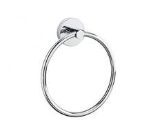 Croydex Portasciugamani ad anello, modello Romsey, colore: argento, 185 x 162 x 43 mm