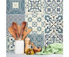 Ambiance Adesivi Piastrelle Adesive - Adesivo Piastrelle di Cemento - Decorazione Murale Adesivi Piastrelle per Bagno e Cucina - Piastrelle di Cemento Adesivo Murale - 10x10cm - 9 Pezzi