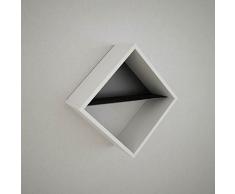 Homemania Mensola Phuket, Legno, Bianco-Nero, 56x20x56 cm