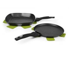 Excelsa EcoEnergy Set Piastra e Crepiera, Alluminio Forgiato con Rivestimento Antiaderente